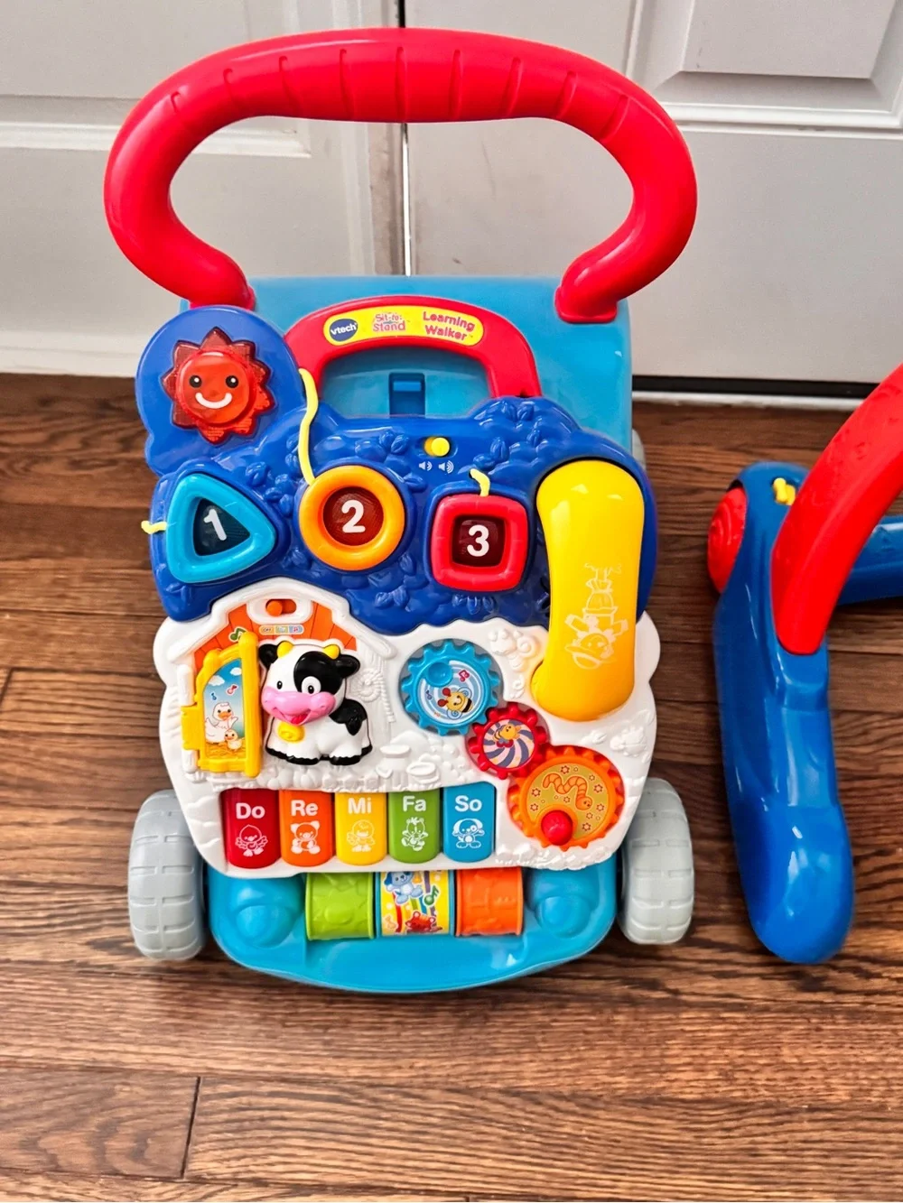 Interactive Baby Activity Walker & Play Table - Bright Red, Blue, Yellow